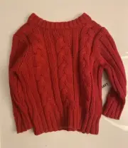 Old Navy 6-12 Months Red Cable knit Sweater