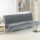 Plush Armless Sofa Bed Cover Stretch Non-Slip Folding Couch Futon Protector