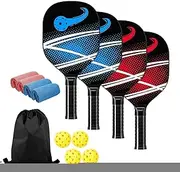 Pickle Ball Sport Racket,Outdoor Ball Game Paddle Kit | Natural Poplar Wood Pickle Ball Rackets Set Outdoor Ball Game Must-Have