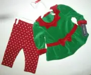 NWT NEW Christmas Elf Set Suit 6 Mo Cherokee Girl