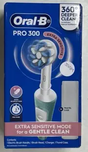 Oral-B Pro 300 Extra Sensitive Electric Toothbrush Mint Green - New