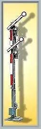 Viessmann 4531 Semaphore Home Signal 103mm Small Mast 2 Coupled Arms HO