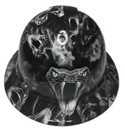 Hydro Dipped Hard Hat Ridgeline Full Brim Custom White Viper
