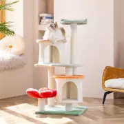 42.7 Inch Flower Cat Tree Tower Condo Furniture Apartment Plush Habitat Kitten A