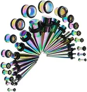 [Baosity] 36 Pieces Stainless Steel Ear Taper Kit with Ear Plugs -rings 14G-00G Stretching