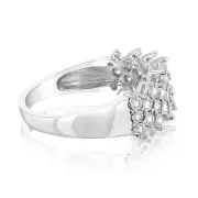 Sterling Silver 1/5 Carat Diamond Cluster Ring