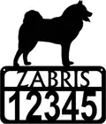 Finnish Spitz Personalized Dog Sign with Name & House Numbers - Made in USA
