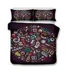 Guitar Colorful Graffiti 09 Quilt Duvet Cover Set Bedclothes Soft Doona Cover