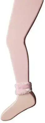 Jefferies Socks Girl's 2-6X Faux Fur Footless Tights Pink/Pink