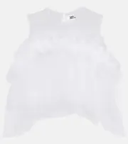 [Noir Kei Ninomiya] Noir Kei Ninomiya Ruffled tulle top AU 8 white
