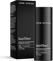 LEON MIGUEL Hair Fiber 25gr/0.88oz - Premium Hair Thickener – Immediately Conceals Receding Hairlines, Hair Loss, Balding Areas and Thinning Hair – Undetectable Keratin Fibers - Hair Powder (LIGHT BLONDE)