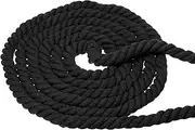 uxcell 3/4 Inch x 100 Feet Natural Twisted Cotton Rope 3 Strand Strong Thick Cotton Rope Tug of War Rope for Railings Crafts Home Decor, Black