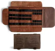 Hide & Ride, Motorcycle Tool Roll Bag Handmade from Full Grain Leather - Wrench Organizer for Commuters - Accessory Pouch, Biker Essentials - Bourbon Brown