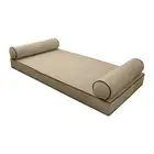 SLIPCOVER ONLY V5 Velvet Indoor Daybed Mattress Pillow Contrast Trim Full AD304