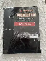WOHLOPL BBQ Grill 4 Mesh Bags Reusable Non-Stick 4 Pieces new