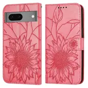 Pixel 7 Wallet Case 3 Credit Card Slot ID Card Holder, PU Leather Flip Case - Rose Red