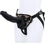 HGDTYRI Strap-on dildos, 27 cm silicone strap-on removable penis anal dildo, with strong suction cup SM masturbator sex toy for women couples(C Black)