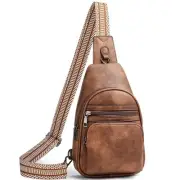 Sling Bag Crossbody Bags for Women Fanny Packs Purse Backpack Casual 1-4 Brown