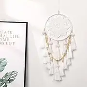 White Colour Nordic Tassel Handmade Wind Chimes Dream Catcher Bedroom Living Room Hanging Ornaments Wall Decor Festival Gifts Home Accessory