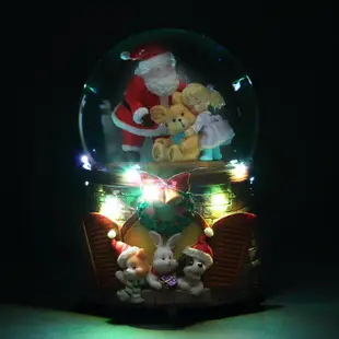 【哈比屋音樂盒】聖誕系列 聖誕老公公的驚喜 水晶球音樂盒