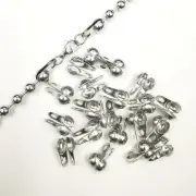 50pcs Stainless Steel Clasp Connectors Calottes end crimps For Ball Chain