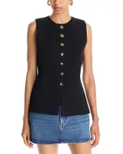 Aqua Sleeveless Button Front Sweater - Exclusive