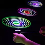 Kids Luminous Flying Disc Propeller Toys LED Lighting Pull String Flying UFO Toy