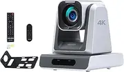 zowietek 4K30 UHD PTZ Conference Camera, 18X Optical Zoom, USB/HDMI/LAN, Ergo-Ease Remote Control, Auto Focus, Live Streaming for Video Conference, Meeting, Church, Event, Teaching