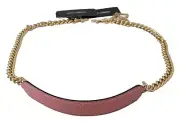 Dolce&Gabbana Women Pink Shoulder Strap 100%Leather Long Chain Handbag Accessory