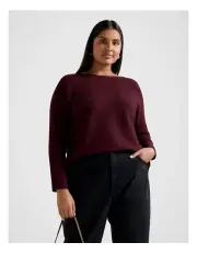 [Forever New Curve] Gabbie Essential Knitted Jumper in Red