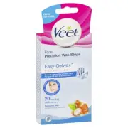 Veet Face Precision Wax Strips Sensitive Skin 20 Pack