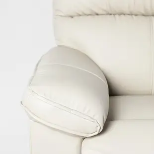 【HOLA】La-Z-Boy 單人全牛皮沙發/搖椅式休閒椅(10T577-米白色)