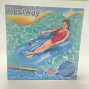 Inflatable pool water lounge floating bed foot rest drink holder