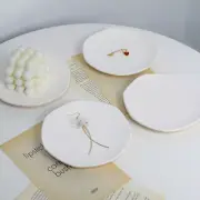 Circle Tray Fruit Vintage Ceramic Plate Concise Appearance Lightweight Storage