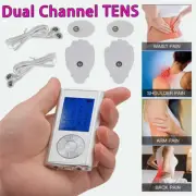 Massager 4 Pads Pain Relief TENS Machine Body Rechargeable Dual Channel Physio