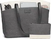 Laptop Tote Bag for Women,RAVUO Water Resistant Canvas 15.6 Inch Work Teacher Purse Shoulder Bag Portable Small Pouch