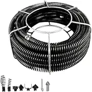 riin DIY Plumbing Drain Auger Cleaner Snake Tool Spring Cable 12m Sewer Pipe for Electric Drill Sink Toilet Shower Bathroom