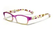 Calabria Hannah Women's Crystal Retro Designer Reading Glasses Pink&Yellow +2.00