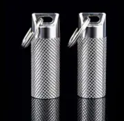 45*15mm Titanium Mini Waterproof Pill Box Case Bottle Storage EDC Keychain Tool