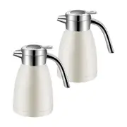 SOGA 2X 1.2L Stainless Steel Water Bottle Insulated Vacuum Flask Coffee Jug Thermal White