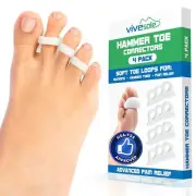 Hammer Toe Corrector for Men and Women (4pc) Cushioned Gel Straightener White