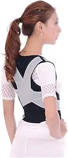 [Generic] Corrector Men and Women Moisture Wicking Shoulder Design Double Y Ring Waist for Hunched Or Shoulderless People (Black) (Size : S)