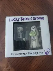 Lucky Bride & Groom Figurines Charmed Life Cake Topper Shower Our NameIs Mud NIB