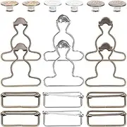 COHEALI Adjustable Metal Overalls Buckle 18Pcs Bib Buckle Gourd Overall Buckles Metal Suspender Overall Clasp Replacement Metal Overall Clip Button