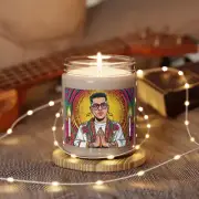 BadBunny art Mexican Style Prayer Candle parody fan art | Unique Bad Bunny gift