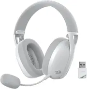 Redragon H848 Bluetooth Wireless Gaming Headset - Lightweight - 7.1 Surround Sound - 40MM Drivers - Detachable Microphone, Grey