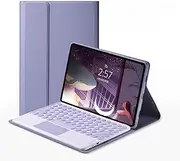 Jarttarn Keyboard Case Compatible with Lenovo Idea Tab Pro 12.7 inch (2025), Round Keycap Bluetooth Wireless Removable Keyboard with Smart Touchpad & Tablet Protective Cover (Purple)