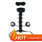 Adjust Handcuffs Collar Neck Cuffs Slave Open Mouth Gag Couples Game Toy