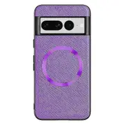 For Google Pixel 7 Pro 5G ic Case Cross Texture Leather Coated TPU Anti-drop Phone Cover