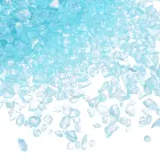 200g Crushed Glass Chips 2-4mm Irregular Broken Sprinkles Glass, Light Blue